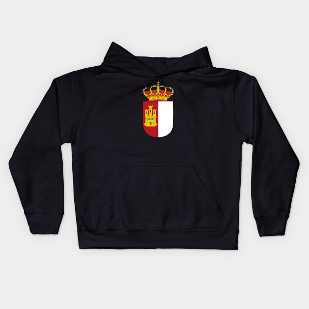 Coat of arms of Castilla–La Mancha Kids Hoodie by Wickedcartoons